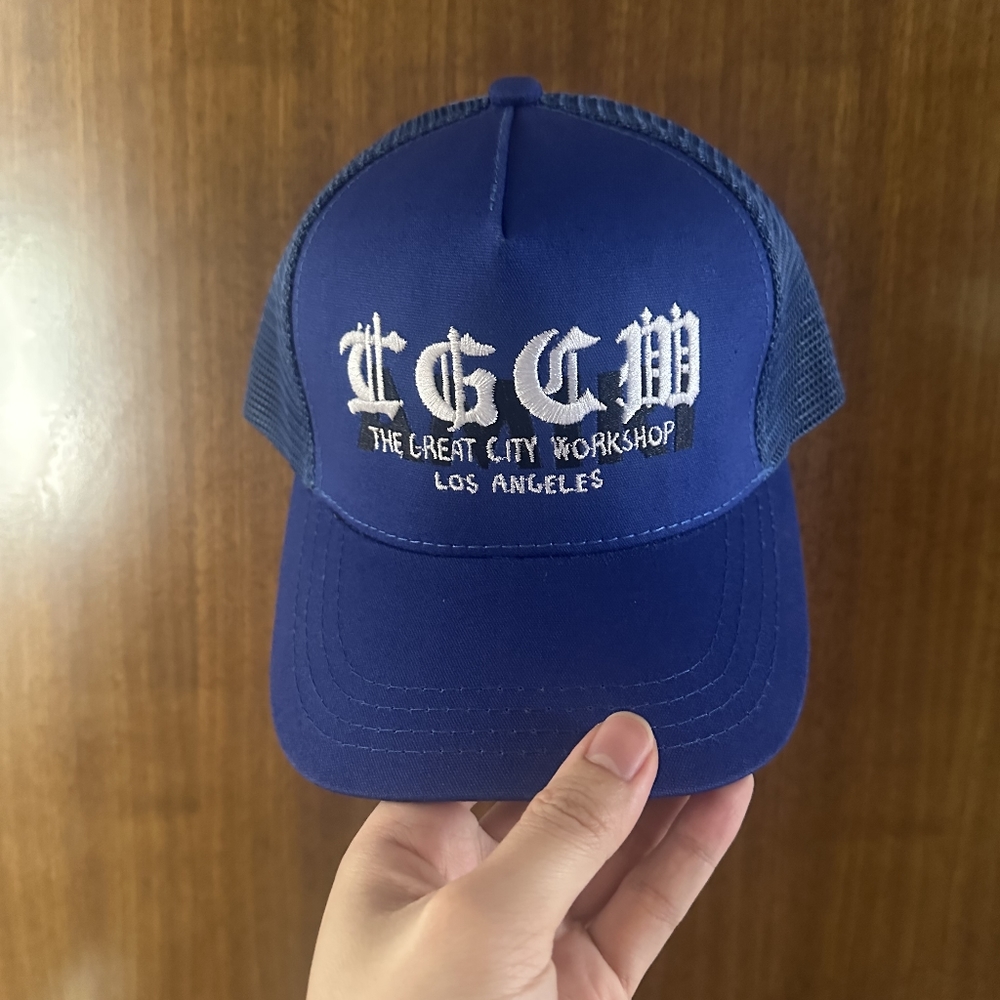 Amiri blue hat with spray print - Picture 1 of 6